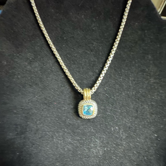 David Yurman Jewelry - David Yurman Sterling Silver Blue Topaz with gold trim